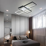Modern Rectangular 3 Tier LED Flush Mount Ceiling Lamp Large Geometric Integrated Lighting Fixture