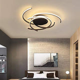 22 Inch Modern Semicircle LED Flush Mount Ceiling Light for Bedroom Artistic Aluminum Fixture