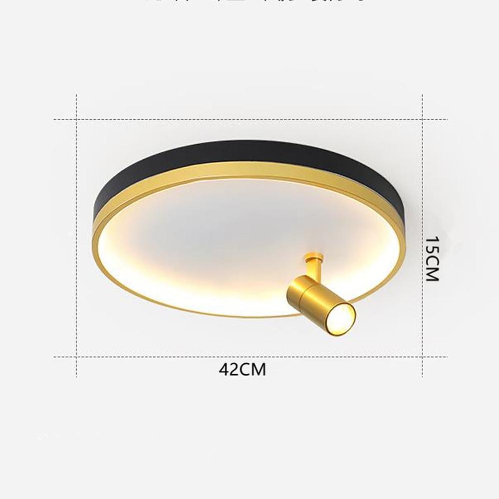 Modern Round LED Flush Mount Ceiling Light with Adjustable Spotlight and Dimmable Remote Control