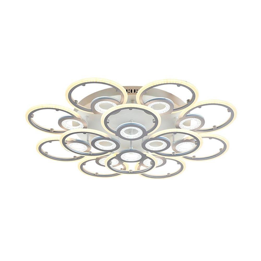 Modern Geometric Ring LED Flush Mount Ceiling Light for Bedroom Living Room White Metal Nordic Style