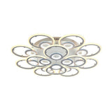 Modern Geometric Ring LED Flush Mount Ceiling Light for Bedroom Living Room White Metal Nordic Style