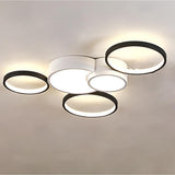 Modern Geometric Multiple Ring LED Flush Mount Ceiling Light Nordic Circle Chandelier for Living Room