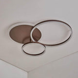 Modern 26 Inch 3 Ring LED Ceiling Light Artistic Aluminum Flush Mount Fixture for Bedroom