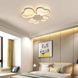 Modern Heart Shaped Flower LED Flush Mount Ceiling Light for Bedroom and Living Room