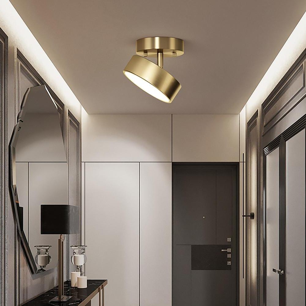 Modern Gold Circular LED Flush Mount Ceiling Light Adjustable Nordic Indoor Lighting