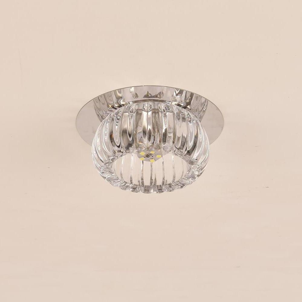 Modern Crystal Geometric LED Flush Mount Ceiling Light for Kitchen and Entryway
