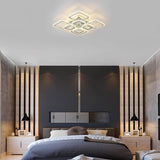 Modern Geometric LED Flush Mount Ceiling Lamp 5 Square Acrylic Light Fixture for Living Room