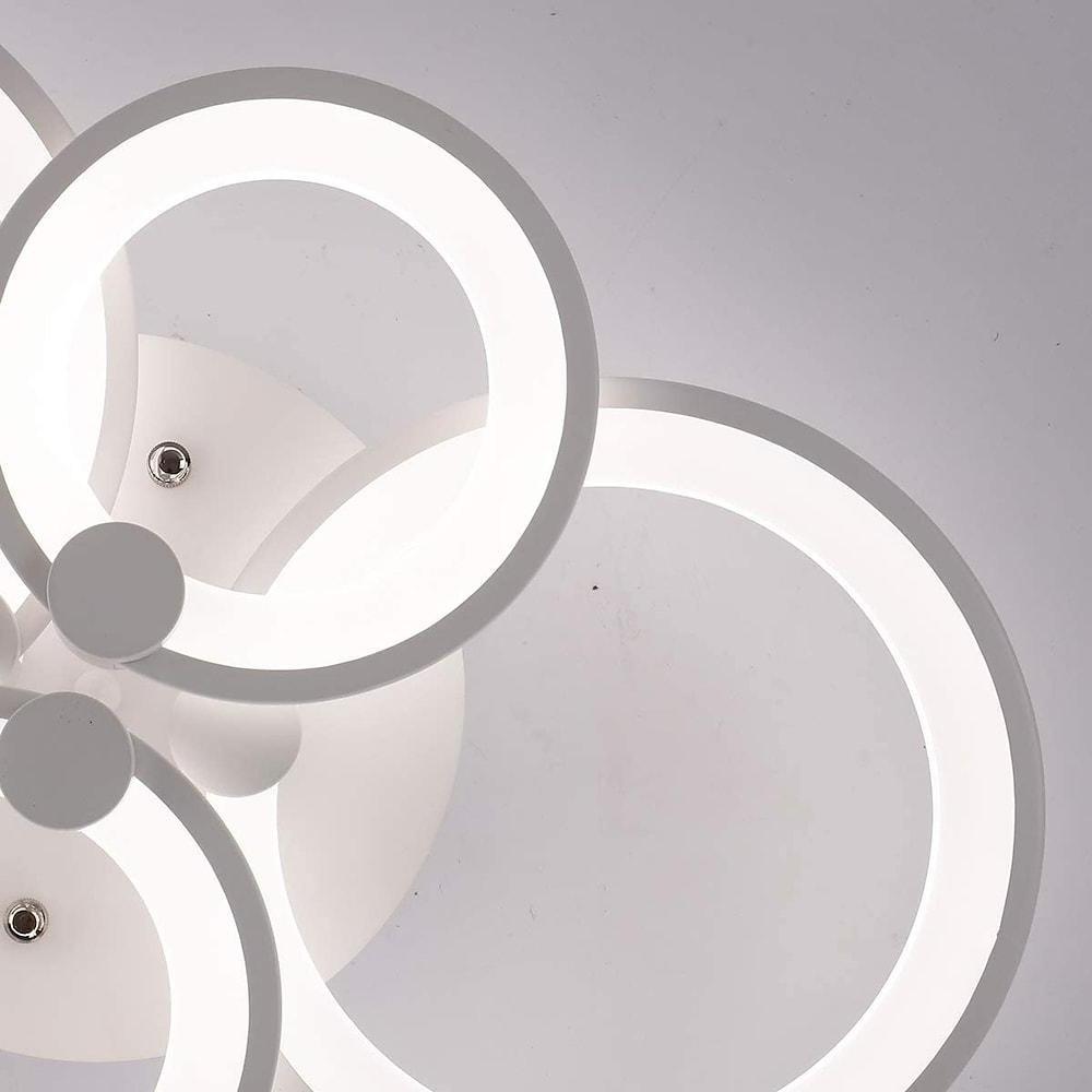 Modern Geometric Overlapping Ring LED Semi Flush Mount Ceiling Light for Living Room